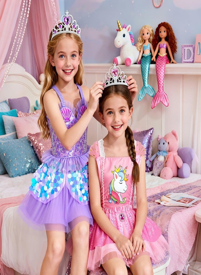 STOPKLAS Princess Dress Up CLothes with Princess Shoes, Kids' Dress Up & Pretend Play Costumes for Little Girls, Mermaid & Unicorn Dress Up Toys Set for Toddlers, Christmas Birthday Gifts for 3-6 Role Play - Image 2